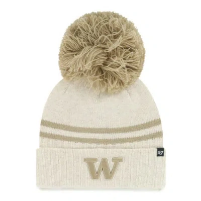 47 Brand '47 Natural Washington Huskies Core & Inline Latte Cuffed Knit Hat With Pom In Gray