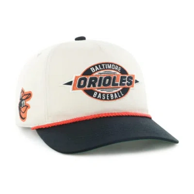 47 Brand '47 Natural/black Baltimore Orioles Frame Out Hitch Adjustable Hat In Neutral