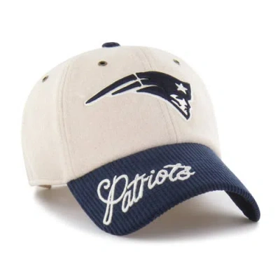 47 Brand '47 Natural/navy New England Patriots Rope Script Clean Up Adjustable Hat