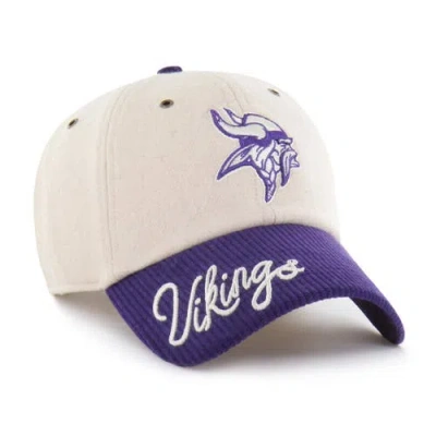 47 Brand '47 Natural/purple Minnesota Vikings Rope Script Clean Up Adjustable Hat