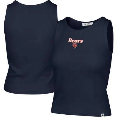 47 Brand '47 Navy Chicago Bears Cropped Straight Cut Ribbed Baby Tank Top In Blue