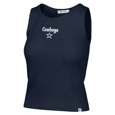 47 Brand '47 Navy Dallas Cowboys Cropped Straight Cut Ribbed Baby Tank Top