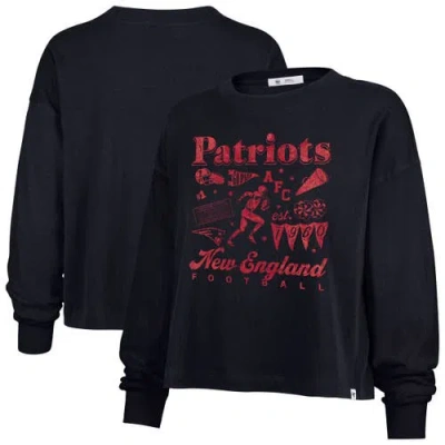47 Brand '47 Navy New England Patriots Team Collage Sydney Long Sleeve T-shirt In Black