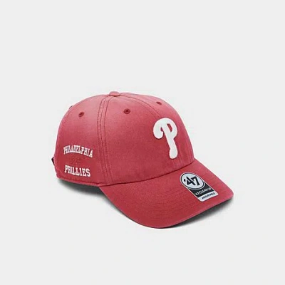 47 Brand '47 Philadelphia Phillies Mlb Truro Clean Up Strapback Hat In Red