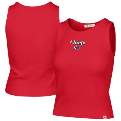 47 Brand '47 Red Kansas City Chiefs Cropped Straight Cut Ribbed Baby Tank Top