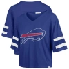 47 Brand '47 Royal Buffalo Bills Premier Scout Cropped V-neck T-shirt In Blue