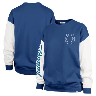 47 Brand '47 Royal Indianapolis Colts Double Header Rise Andie Pullover Sweatshirt In Blue