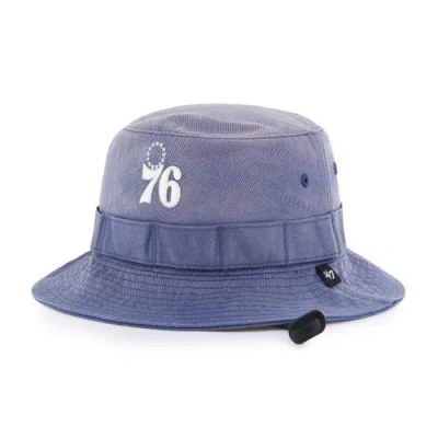 47 Brand '47 Royal Philadelphia 76ers Buxton Garment Washed Bucket Hat