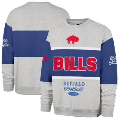 47 Brand '47 Royal/heather Gray Buffalo Bills Blockfield Maximalist Sweatshirt In Multi
