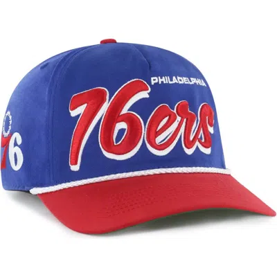 47 Brand '47 Royal/red Philadelphia 76ers Dropshadow Rope Hitch Adjustable Hat