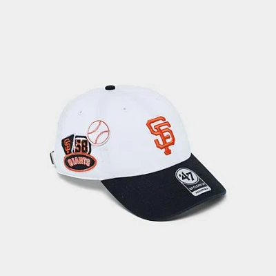 47 Brand '47 San Francisco Giants Mlb Badges Clean Up Strapback Hat In White