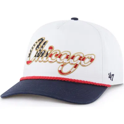 47 Brand '47 White Chicago Cubs Patriotic Overhand Hitch Adjustable Hat