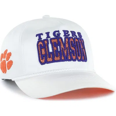 47 Brand '47 White Clemson Tigers Outspoken Hitch Adjustable Hat
