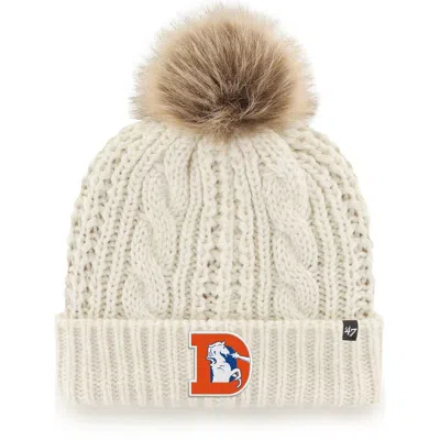 47 Brand '47  White Denver Broncos Meeko Cuffed Knit Hat With Pom In Neutral