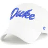 47 Brand '47 White Duke Blue Devils Clean Up Adjustable Hat In White