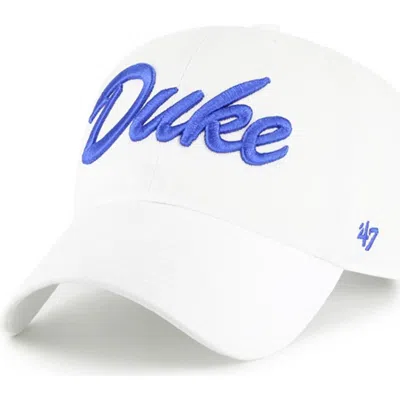 47 Brand '47 White Duke Blue Devils Clean Up Adjustable Hat