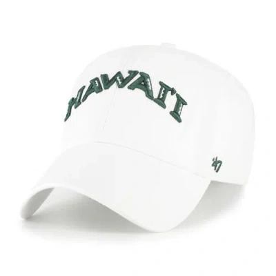 47 Brand '47 White Hawaii Rainbow Warriors Clean Up Adjustable Hat