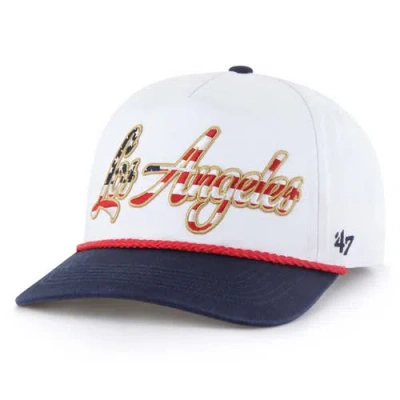 47 Brand '47 White Los Angeles Dodgers Patriotic Overhand Hitch Adjustable Hat