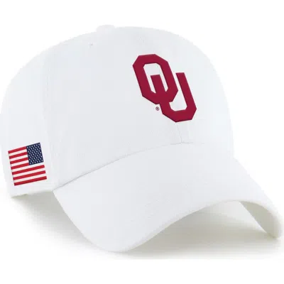 47 Brand '47 White Oklahoma Sooners Americana Heritage Clean Up Adjustable Hat