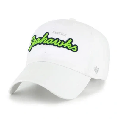 47 Brand '47 White Seattle Seahawks Trendy Script Clean Up Adjustable Hat