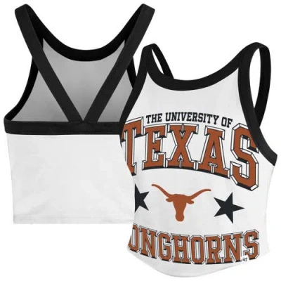 47 Brand '47 White Texas Longhorns Energize Sporty Cropped Racerback Tank Top