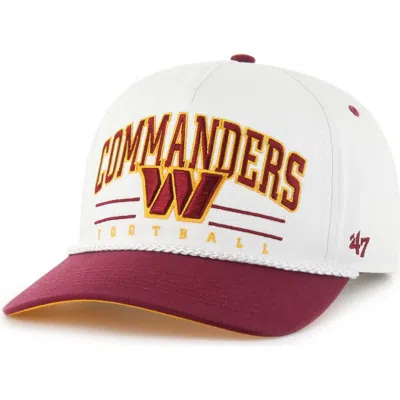47 Brand '47 White/burgundy Washington Commanders Roscoe Two-toned Hitch Adjustable Hat