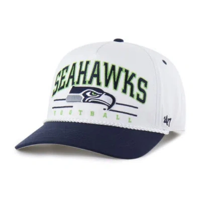 47 Brand '47 White/college Navy Seattle Seahawks Roscoe Two-toned Hitch Adjustable Hat