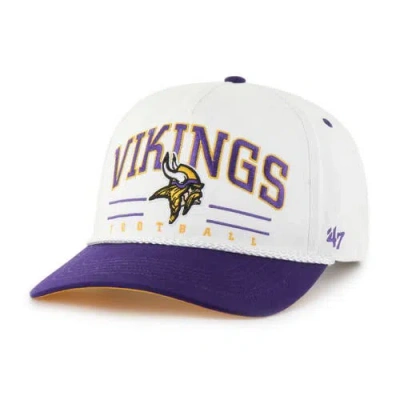 47 Brand '47 White/purple Minnesota Vikings Roscoe Two-toned Hitch Adjustable Hat