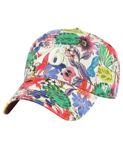 47 BRAND 47 WOMEN'S CREAM PHILADELPHIA 76ERS POLLINATOR CLEAN UP ADJUSTABLE HAT
