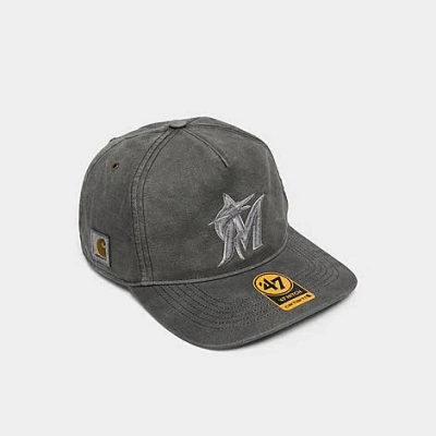 47 Brand '47 X Carhartt Miami Marlins Mlb Hitch Snapback Hat In Gray