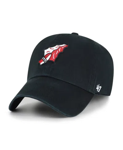 47 Brand Adjustable Florida State Seminoles Garment-washed Cotton Twill Clean Up Baseball Cap In Black