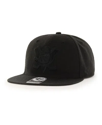 47 Brand Anaheim Ducks No Shot Flat-bill Snapback Baseball Cap In Black