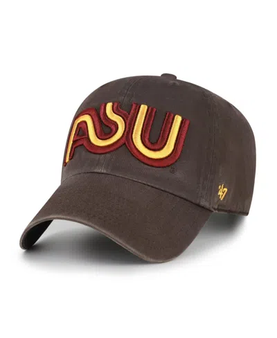 47 Brand Arizona State Sun Devils Adjustable Clean Up Baseball Cap In Brown