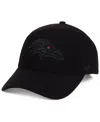 47 Brand Baltimore Ravens Black & Black Mvp Strapback Cap In Black,black
