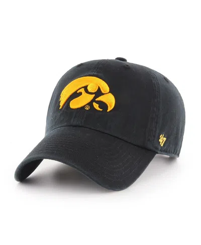 47 Brand Kids' Big Boys And Girls '47 Black Iowa Hawkeyes Clean Up Adjustable Hat