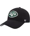 47 Brand Big Boys And Girls ' Black New York Jets Secondary Mvp Adjustable Hat In Black