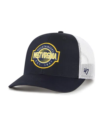 47 Brand Kids' Big Boys And Girls ' Navy West Virginia Mountaineers Scramble Trucker Adjustable Hat