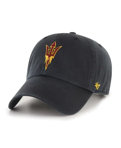47 Brand Kids' Big Boys And Girls Black Arizona State Sun Devils Clean Up Adjustable Hat