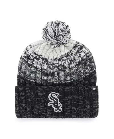 47 Brand Kids' Big Boys And Girls Black Chicago White Sox Cascade Cuffed With Pom Knit Hat