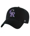 47 Brand Big Boys And Girls Black Colorado Rockies Clean Up Adjustable Hat
