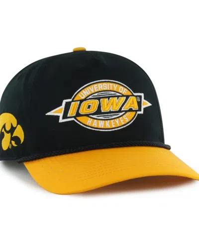 47 Brand Kids' Big Boys' And Girls' Black Iowa Hawkeyes Frame Out Hitch Rope Adjustable Hat