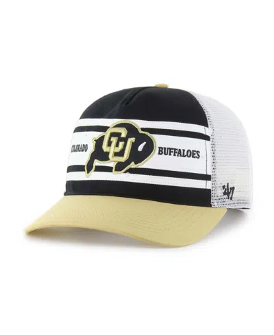 47 Brand Kids' Big Boys And Girls Black/gold Colorado Buffaloes Super Stripe Hitch Adjustable Trucker Hat In Multi
