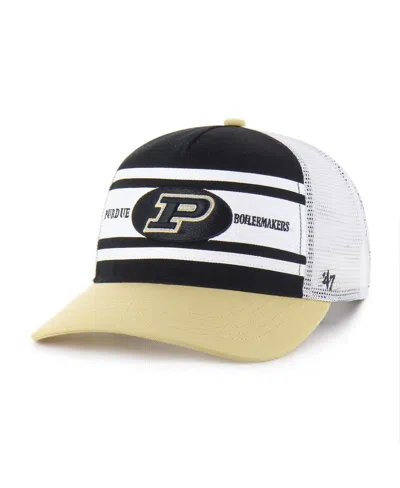 47 Brand Kids' Big Boys And Girls Black/gold Purdue Boilermakers Super Stripe Hitch Adjustable Trucker Hat In Multi