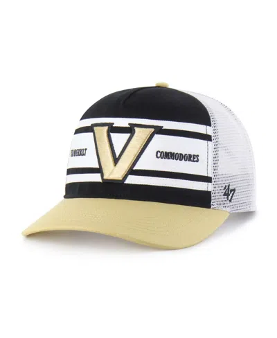 47 Brand Kids' Big Boys And Girls Black/gold Vanderbilt Commodores Super Stripe Hitch Adjustable Trucker Hat In Multi