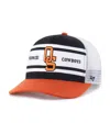 47 Brand Big Boys And Girls Black/orange Oklahoma State Cowboys Super Stripe Hitch Adjustable Trucker Hat In White
