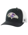 47 Brand Big Boys And Girls Black/white Baltimore Ravens Trucker Adjustable Hat In Blue