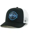 47 Brand Big Boys And Girls Black/white Carolina Panthers Scramble Adjustable Trucker Hat In Black,white