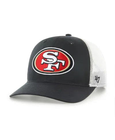 47 Brand Kids' Big Boys And Girls Black/white San Francisco 49ers Trucker Adjustable Hat In Blue