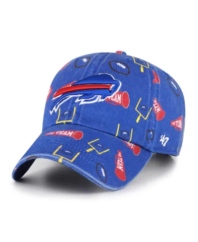 47 Brand Kids' Big Boys And Girls Buffalo Bills Stomping Ground Clean Up Six-panel Adjustable Hat In Blue