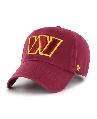 47 Brand Big Boys And Girls Burgundy Washington Commanders Logo Clean Up Adjustable Hat In Red